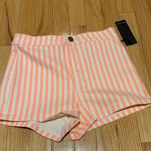 Forever 21 high waisted orange white striped shorts Sz 26